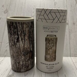 New Brumate Hopsulator Slim Can Cooler Tumbler 12 oz Drink Holder 3D Camo Forest